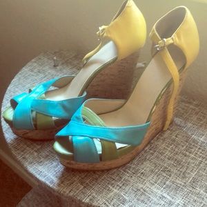 Nine West cork pumps. Minor surfing. Size 9 1/2